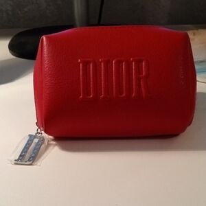 NWOT Dior Vibrant Red Makeup Bag